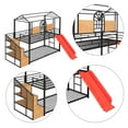 thumbnail image 6 of Aukfa Twin over Twin Bunk Bed with Slide, Metal House Bunk Bed with Staircase and Shelves for Kids - Black/Red, 6 of 8