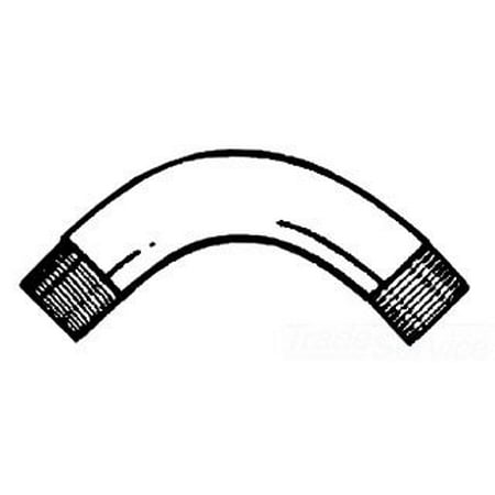 Galvanized Round Elbow - ELB-GALV-2-1/2-90-DEGREE Galvanized Steel 90 Degree Rigid Conduit Elbow 2-1/2 Inch