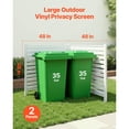 thumbnail image 2 of KFFKFF 2 Panels Outdoor Privacy Screen, 48 x 48 in Vinyl Fence with 19.7 in Ground Stakes, Equipment Enclosure for Pool, Trash Can, and A/C Units, White, 2 of 9