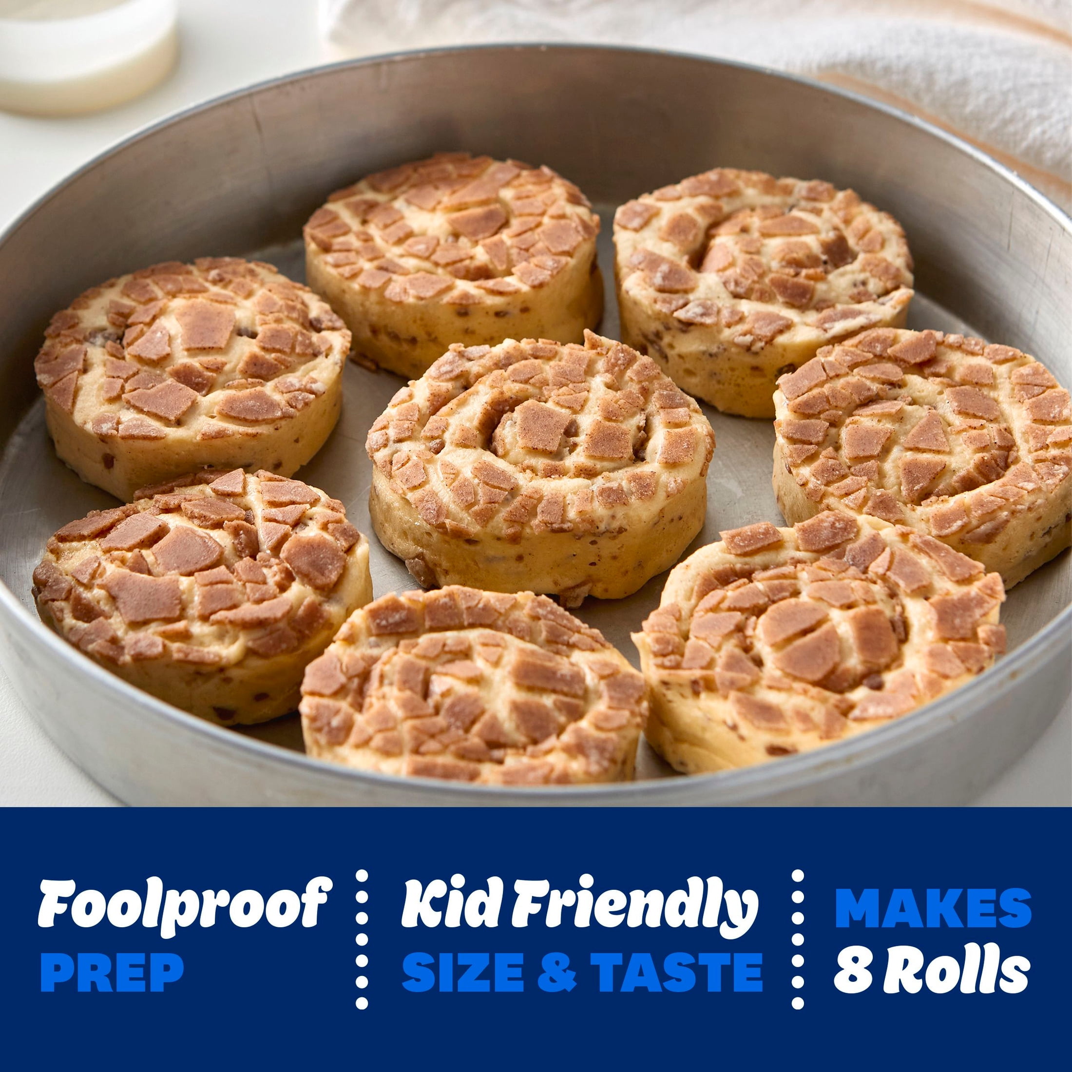 Pillsbury Cinnamon Rolls with Cream Cheese Icing, Refrigerated Canned Pastry Dough, 8 Count., 12.4 oz