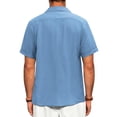 thumbnail image 4 of GENTS BLISS Men Linen Shirts Casual Short Sleeve Button Down Shirts for Men Beach Tops with Pocket, 4 of 13