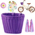 thumbnail image 2 of Bike Basket Rattan Wicker Bicycle Storage Front Basket Bell Tassel Sticker Bicycle Carry Bag Bicycle Basket Cycling Accessories qym unisex, 2 of 2