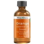 Viva Doria Pure Sweet Orange Essential Oil, Undiluted, Food Grade, 118 mL (4 Fl Oz)