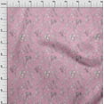 thumbnail image 3 of oneOone Cotton Jersey Light Pink Fabric Leaves & Floral Artistic Sewing Material Print Fabric By The Yard 58 Inch Wide, 3 of 4