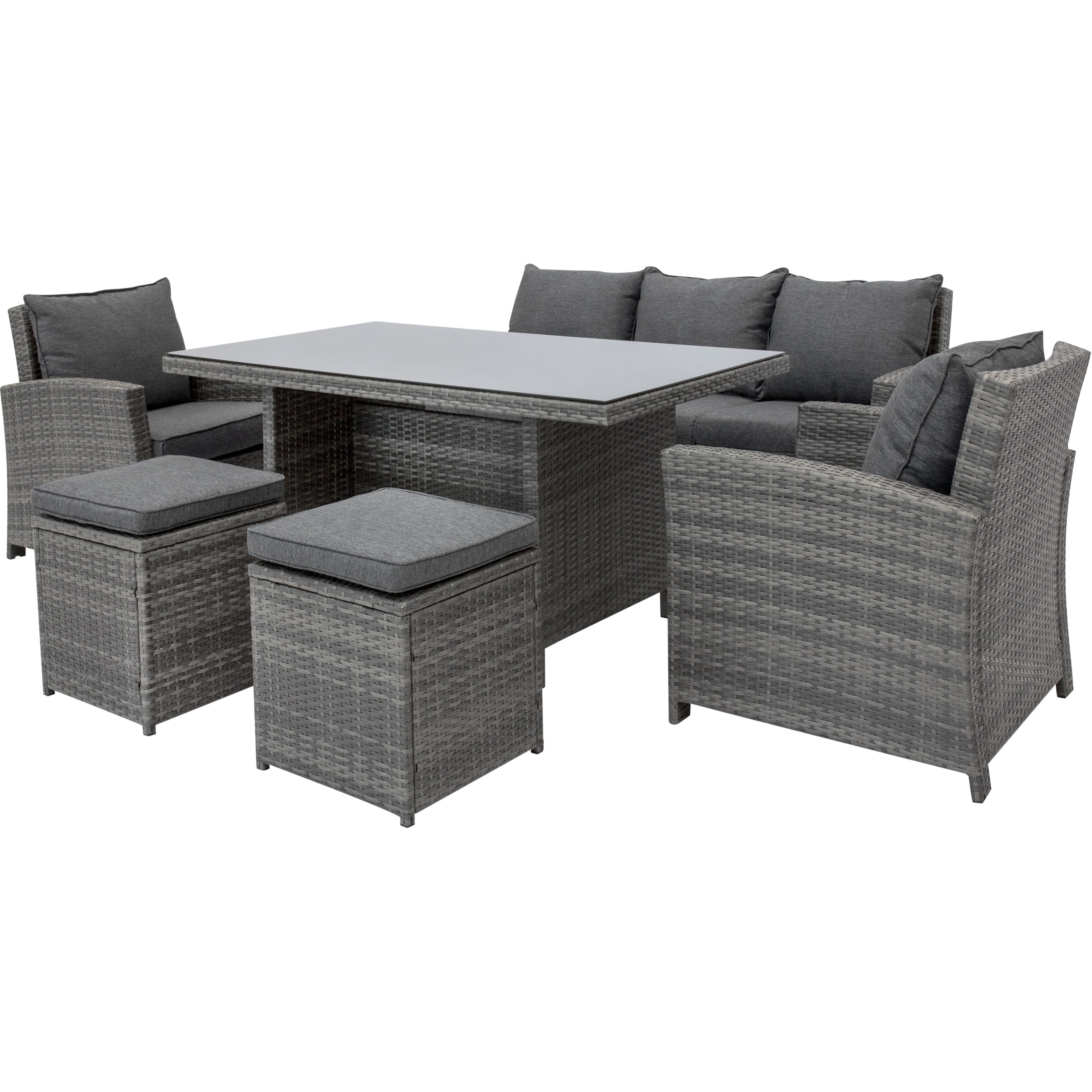 Best Choice S 6 Piece Modular Patio Wicker Dining Sofa Set Best Choice S 6 Piece Modular Patio Wicker Dining Sofa Set Weather Resistant Outdoor Living Furniture W 7 Seats Cushions Gray Com