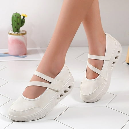

ERTUTUYI Casual Wedges Fashion Breathable Flats Shoes Women s Sneakers Outdoor Slipon Leisure Women s Casual Shoes Beige 39