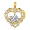 thumbnail image 4 of Auriga Fine Jewelry 14K Two-tone Gold MOM Inside Heart Charm (L - 21.6 mm, W - 18.2 mm) for Women, 4 of 6