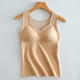 thumbnail image 1 of Ropa interior térmica para mujer, de moda, lisa, con cuello redondo, cojín en el pecho, camiseta térmica cálida de poliéster para mujer, cintura baja., 1 of 3