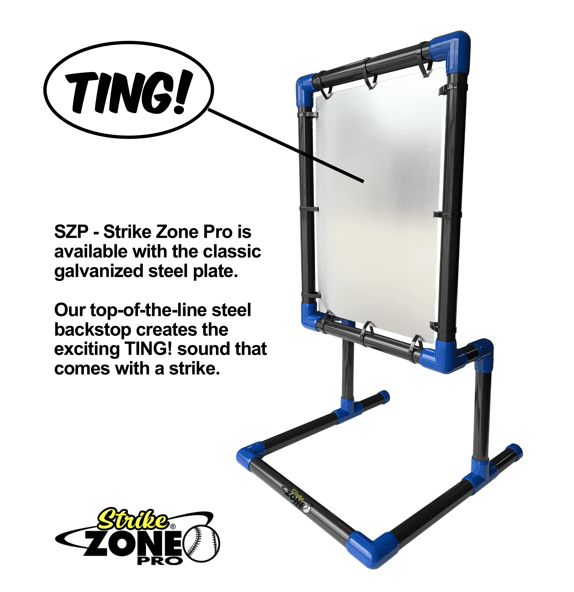 SZP Strike Zone Pro (Steel) - Strike Zone Target for plastic balls - Compatible with Blitzball and Wiffleball