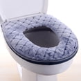 thumbnail image 3 of Moyic Funda para asiento de inodoro de baño, felpa suave, lavable, calentador de invierno, alfombrilla para asiento de inodoro, cojín, accesorio de Cocina y Comedor Gris NO3 Moyic HA4084-03, 3 of 6