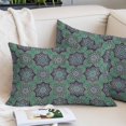 thumbnail image 2 of Green Mediterranean Throw Pillow Covers, Vintage Abstract Geometric Floral Texture Soft Breathable Pillow Cases with Invisible Zipper, Toddler Pillowcases for Couch Bed Sofa Chair 12x20 Inches, 2 of 9