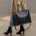 thumbnail image 2 of Bolso de mujer 2024, nuevos bolsos femeninos, bolso para ordenador portátil de 14 pulgadas, maletín de moda, bolsos grandes de hombro portátiles de cuero genuino para ir al trabajo, 2 of 5