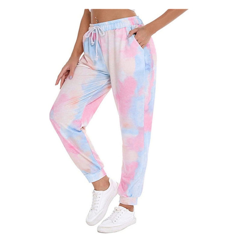 Women's TieDyed Comfortable Elastic Waistband Drawstring Leisure Track Pants Walmart Canada