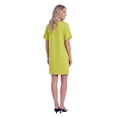 thumbnail image 3 of Solid Color Loose Fit V Neck T Shirt Style Womens Knee Length Dress, 3 of 5