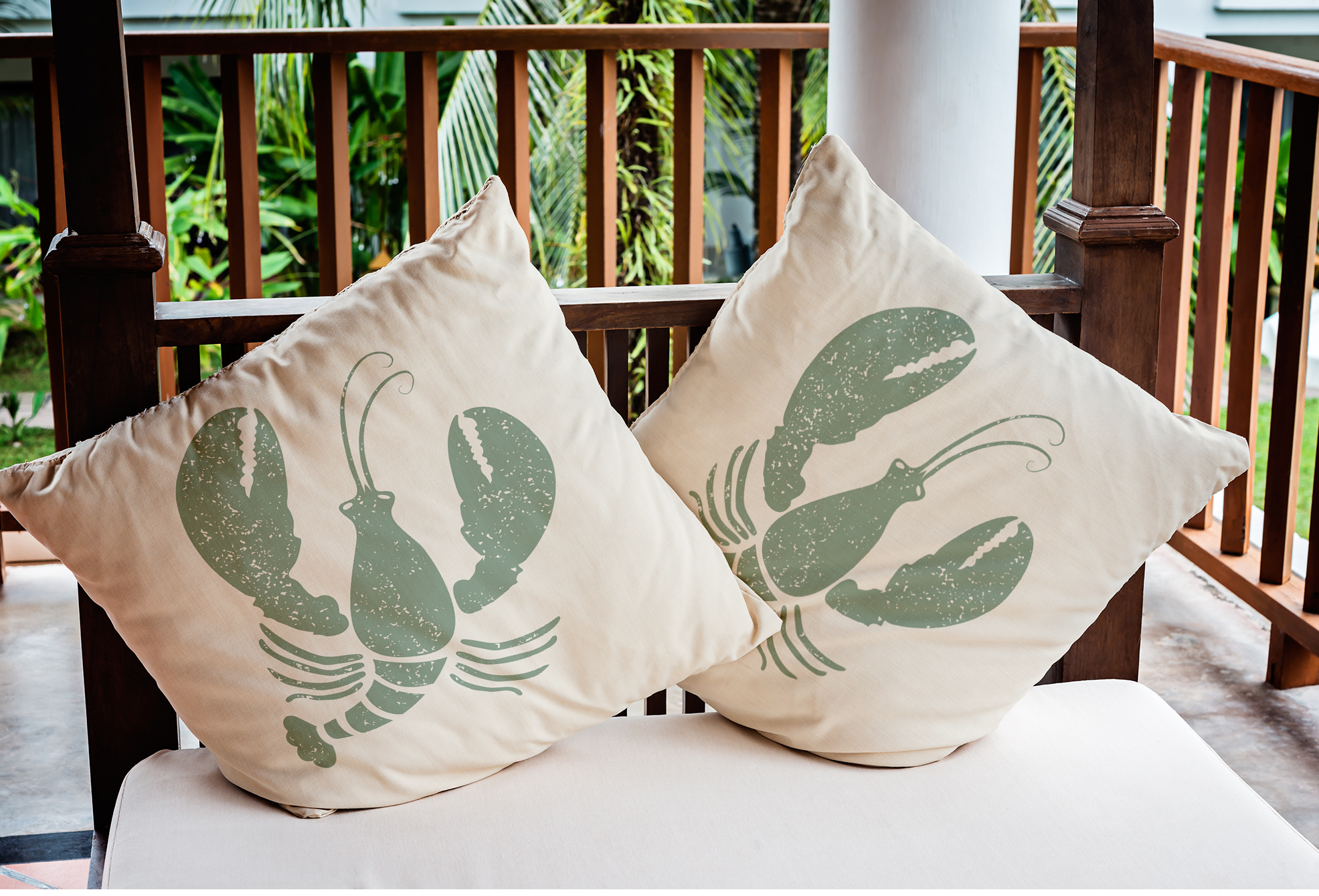 Simply Daisy 20" x 20" Lobster Nautical Indoor/Outdoor Throw Pillow