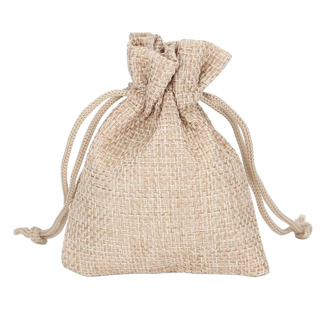 50 Uds. Bolsa de arpillera de lino marrón de 9x12 cm, bolsas pequeñas de arpillera, bolsa de joyería con cordón, bolsa de regalo para boda, fiesta, cumpleaños, artesanía DIY oso de fresa Electrónica