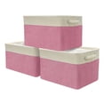 thumbnail image 3 of Twill Storage Baskt Set - 3 Pack, Pink, 3 of 5