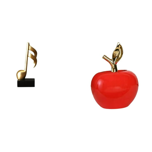 Figura de escritorio,Escultura de nota musical para escritorio,oficina,decoración del hogar,Estatua,Escultura de fruta artificial,estatua y artesanía,Colección de figuras de cerámica para