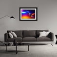 thumbnail image 3 of Stephen Chambers 24x17 Black Ornate Wood Framed With Double Matting Wall Art Titled - Unreal Neon Hummingbird, 3 of 6