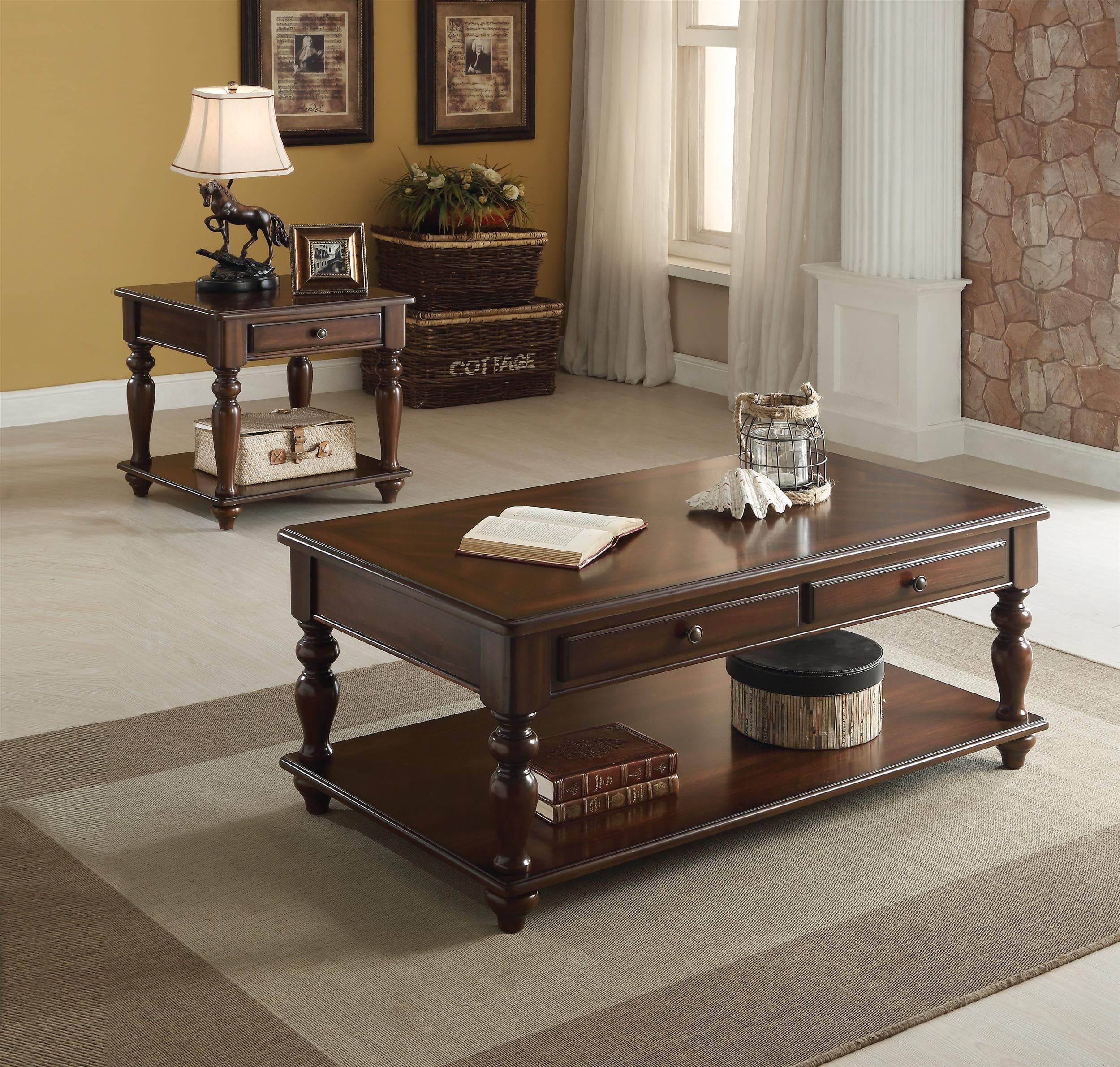 【ACME FARNITURE】CORONADO COFFEE TABLE ACME Farrel Coffee Table w/Lift Top in Walnut - Walmart.com