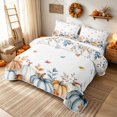 thumbnail image 3 of Erosebridal Hippie Watercolor Pumpkin Twin Quilt Set, Thanksgiving Autumn Foliage Twin Coverlet Set for Boys Girls, Orange Sage White, 2pcs 1 Bedspread and 1 Pillowcase, 3 of 7