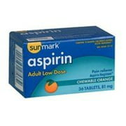 Sunmark Adult Low Dose Orange Aspirin Chewable Tablets, 81 mg, 36 Count