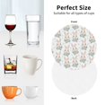 thumbnail image 7 of Bingfone Vintage Rabbit And Flower Leather Drinks Coasters with Set of 6,Suitable for Home Kitchen,Coffee Cup Coasters Home Gift, 7 of 7