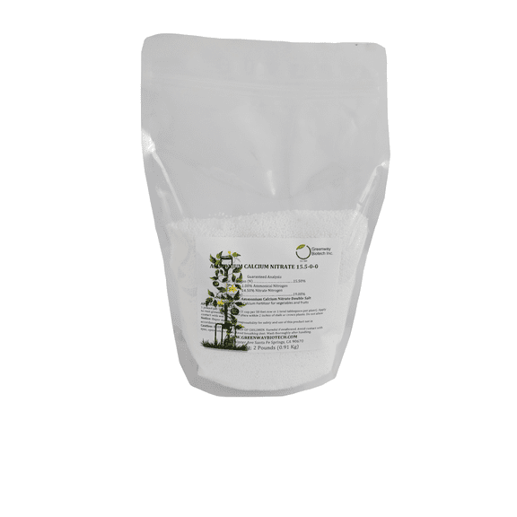 Calcium Nitrate 15.5-0-0 Plus 19% Calcium Fertilizer (Ammonium Calcium Nitrate) 2 Pounds
