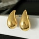 thumbnail image 2 of Pendientes de gota de agua dorada, nicho, pendientes de diseño avanzado europeo y americano, pendientes de temperamento únicos, 2 of 5