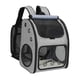thumbnail image 2 of Mochila de viaje expandible para mascotas, cómoda bolsa de viaje de malla transpirable para gatos, bolsa de transporte para perros y gatos para camina gris, 2 of 8