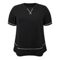 thumbnail image 4 of DARING DIVA Women's Plus Crew Neck Short Sleeve Loose Knit Blouse Tops 3X Black, 4 of 6