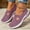 Purple, variant on Women's Breathable Knit Slip-On Walking Shoes, Lightweight Comfort Casual Sneakers with Air Cushion Support