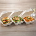 thumbnail image 6 of FPN Compostable Clamshell Takeout Boxes 6x6 Inch – 75 Pack To Go Containers for Food | Heavy-Duty Biodegradable Disposable Food Containers, Microwave Safe Meal Prep & Restaurant Take Out Boxes, 6 of 9