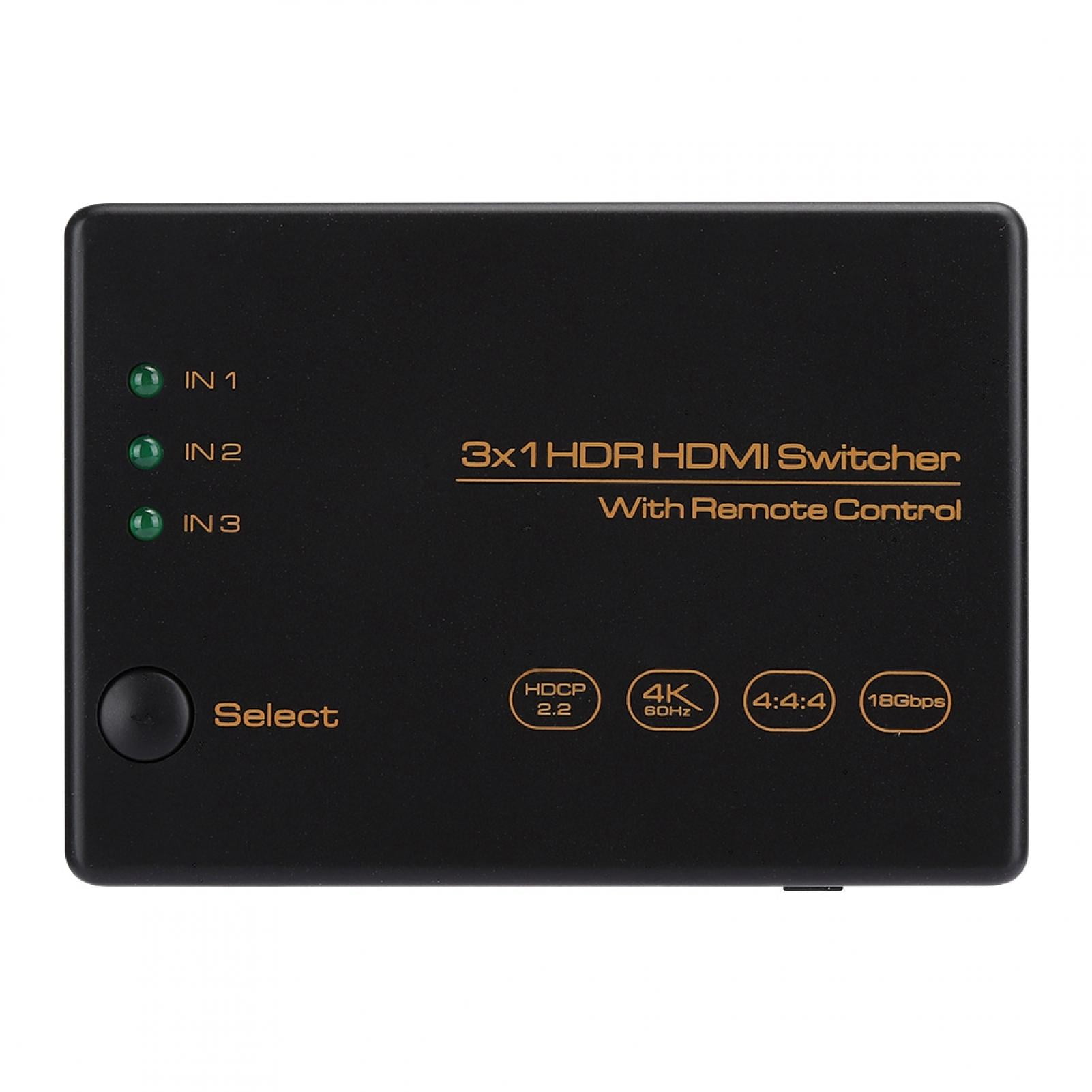 Switcher 4K 60HZ Switch Device 2160P 3 In 1 Out Switcher USB 2.0 TO DC