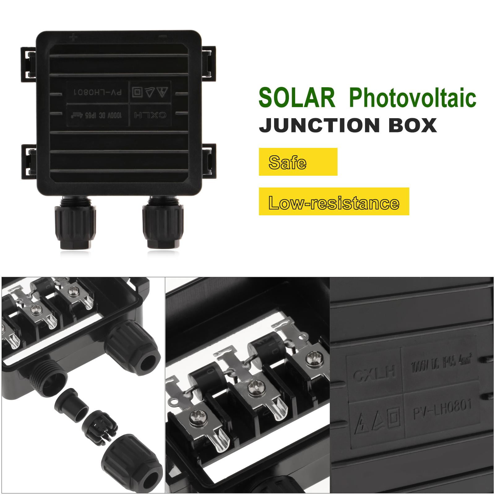 Axioma 7x Solar Panel Junction Box PV Connection Box for Solar 0W to 170W, Solar 7.4cmx7.4cmx2.4cm