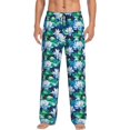 thumbnail image 1 of Fotbe Blue Lotus Flower Pantalones de Pijama para Hombre, Pantalones de Dormir, Pantalones de Casa con Cintura Ajustable y Bolsillos-Small, 1 of 6