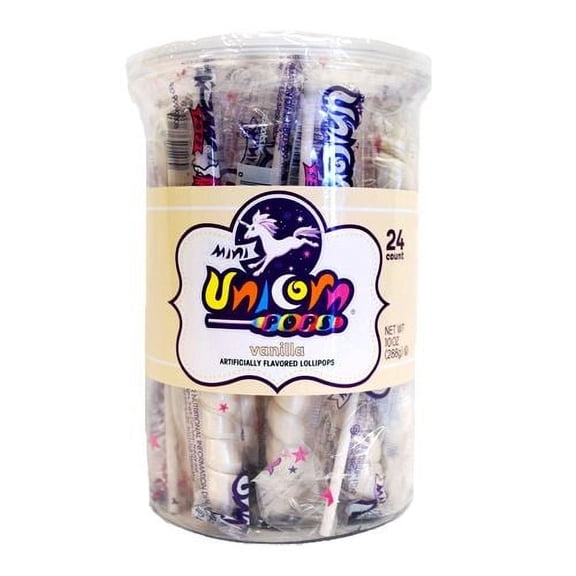 Adams & Brooks White Vanilla Mini Unicorn Pop - 24 Count Tub