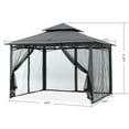 thumbnail image 2 of MASTERCANOPY 11 x 11ft Patio Gazebo with Double Roof and Mesh Walls, Dark Gray, 2 of 8