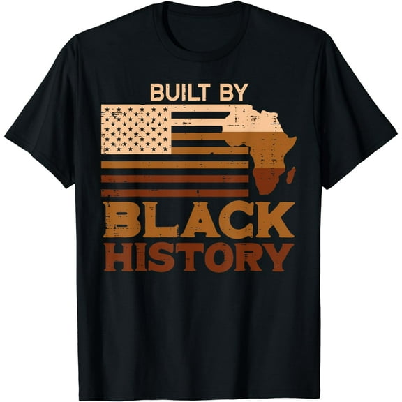 Built By Black History US African Flag Pride Men Women Kids T-Shirt