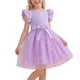 thumbnail image 4 of Vestido sin mangas de cuello redondo para niñas, vestido sin mangas con botones finos, falda francesa ceñida con volantes en la cintura, falda de poliéster para niñas, 4 of 5