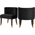 thumbnail image 1 of Meridian Furniture Perry Collection Chaise de Salle à Manger Moderne en Velours, Enfants, Noir (Ensemble de 2), 1 of 2