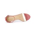 thumbnail image 4 of BLISSFUL STEP Women's Sandals Stiletto Heels Stripe Ankle Strap Polka Dots Sandals Red 7.5, 4 of 7