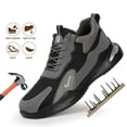 thumbnail image 2 of YAZI  Steel Toe Shoes for Men Women,Comfortable Safety Shoes Breathable Indestructible Shoes Lightweight Work Shoes, 2 of 16