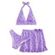 thumbnail image 3 of Gibobby Trajes de Baño Mujer Conjunto de bikini de mujer Impreso Conjunto de bikini de piezas de ropa de playa Traje de baño sexy caliente(Morado,XL), 3 of 5