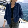 thumbnail image 4 of Cmfcve Womens Corduroy Blazer Fall Winter Dressy Casual Suit Jackets Long Sleeve Button Down Loose Fit Blazer Coat, 4 of 7