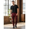 thumbnail image 4 of J. METHOD Men’s Jogger Pants Casual Moto Biker Zipper Slim Fit French Terry Fleece Tapered Leg Elastic Waist NEMP20 Burgundy XL, 4 of 6