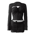 thumbnail image 4 of zbxnLI Women's Party 2 Piece Outfit Hollow out Knit Cropped Cardigan Tops and Mini Skirt Sets Night Clubwear, 4 of 5