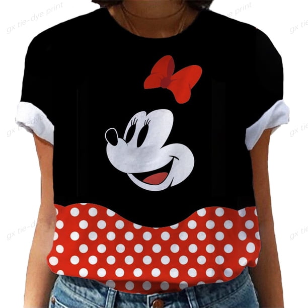 Disney Mickey Minnie Mouse T Shirt Fashion Women New Harajuku Ulzzang T Shirt Female T Shirts Summer Short Sleeves Woman Clothes140 Gao Jinjia LED