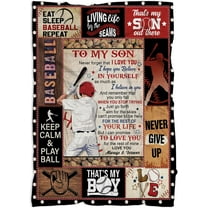 Son Blanket Gifts from Mom & Dad, to My Son Throw Blanket for Couch Bed, Baseball Blanket Gift for Boy Men Grandson, College Graduation Gifts for Son, Birthday Gifts for Baseball Fans Player