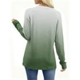 thumbnail image 3 of Long Sleeve Shirts for Women Color Block Gradient Tops Casual Crewneck Basic Tees Spring Fall Fashion Outfits, 3 of 6